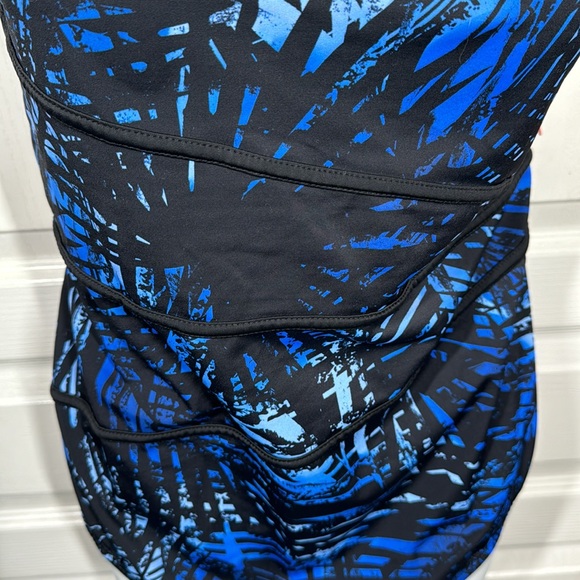 NEW Swimsuits for All Spliced tank one piece swimsuit blue Hawaiian print - Picture 3 of 14